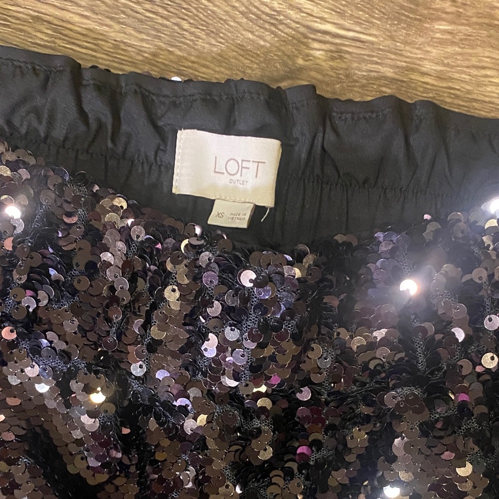 LOFT Black Sequin Joggers